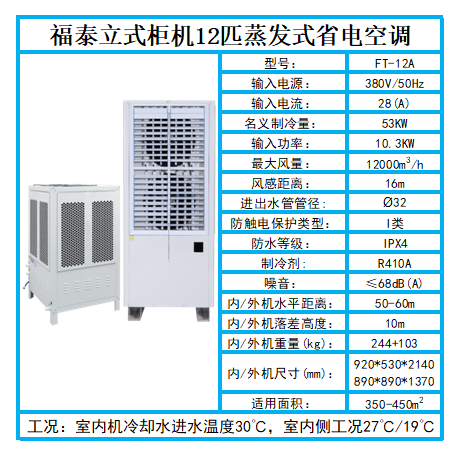 蒸发冷省电空调12匹立式